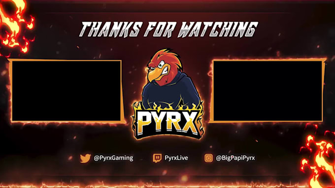 create animated outro video for kick, twitch or youtube