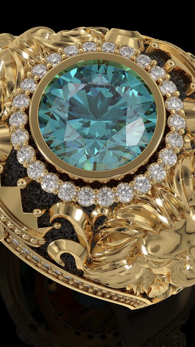 create 3d jewelry design, 3d printing, photorealistic render