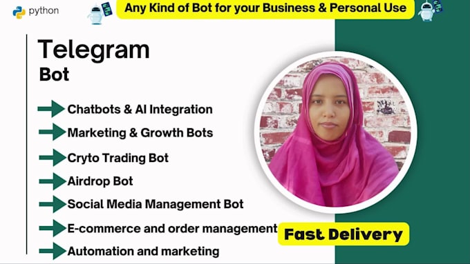 develop any advanced telegram bot for your need