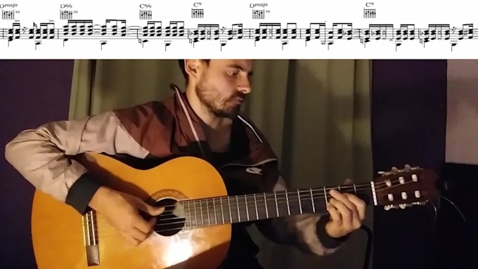 create a beginner friendly guitar tutorial for any song you choose