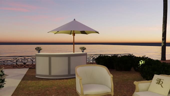 render outdoor wedding decoration