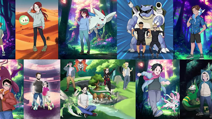 draw you as a pokemon trainer with your pokémon