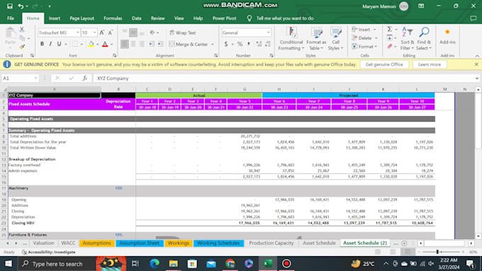 create cash flow forecasts and financial projections
