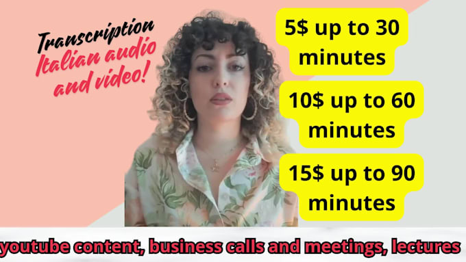 transcript italian audio or video, italian audio transcription