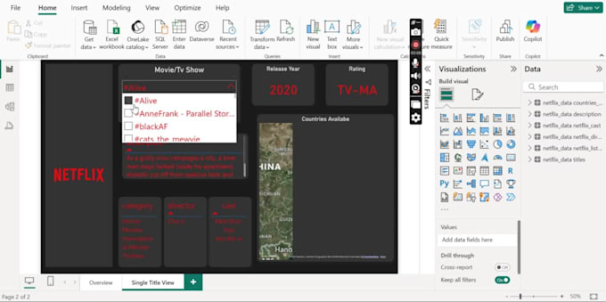 create interactive powerbi or excel reports and dashboards
