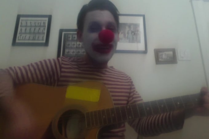sing happy birthday as a clown