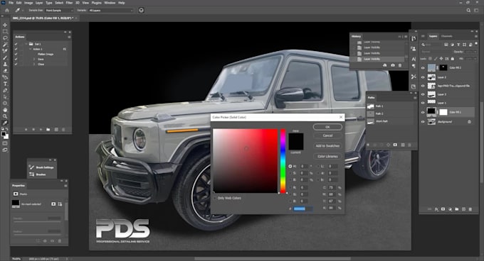 automobile shadow creation and insert background