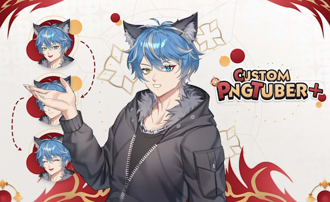 design pngtuber model and pngtuberplus for stream with anime style
