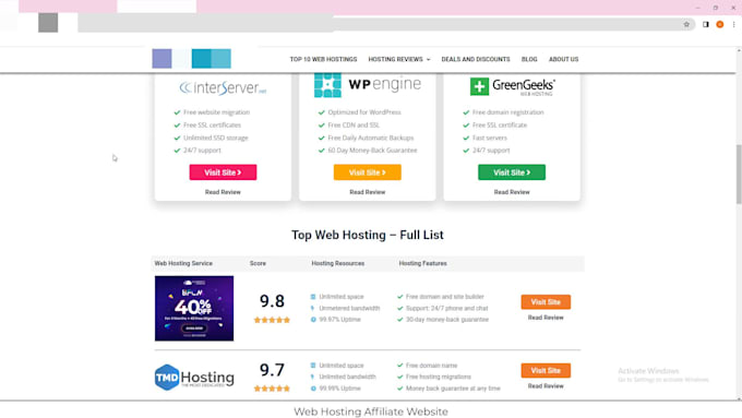 create web hosting affiliate website for passive income