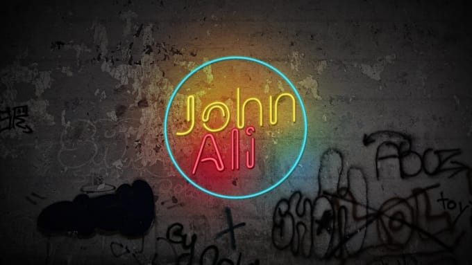 create neon logo animation intro video