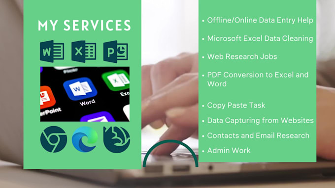 be your virtual assistant for data entry, data mining, copy paste, web research
