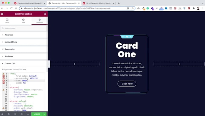 create animated border in your wordpress website