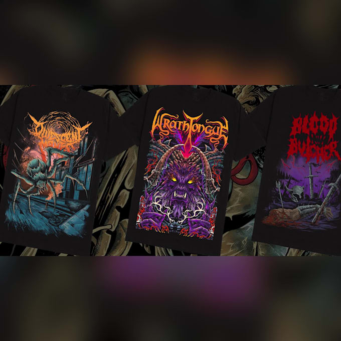 create detailed ink metal artwork in dark horror style