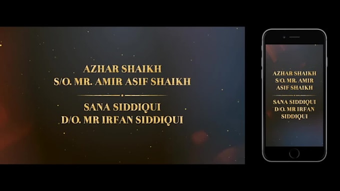 make islamic wedding invitation video in full HD 1080p