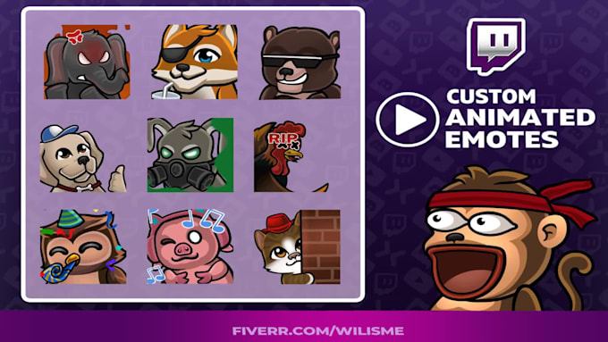 do animal animated emotes for twitch