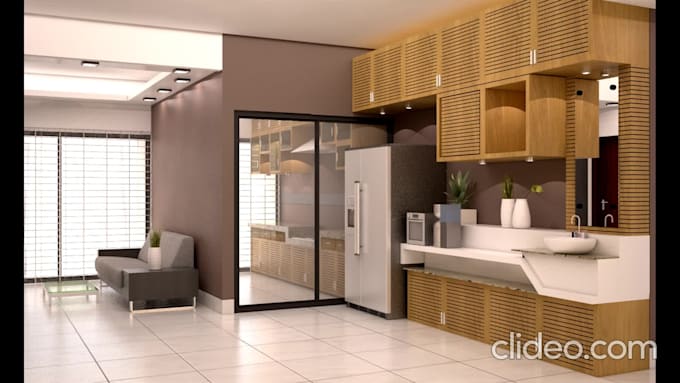 do architectural interior design with realistic 3d rendering