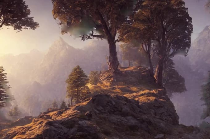 create stunning landscape concept art with animation