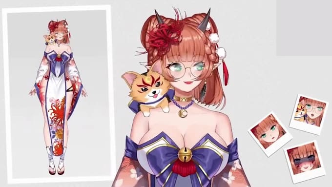 Concevoir et rigger live2d, rigger vtuber 2d, modèle vtuber anime ...