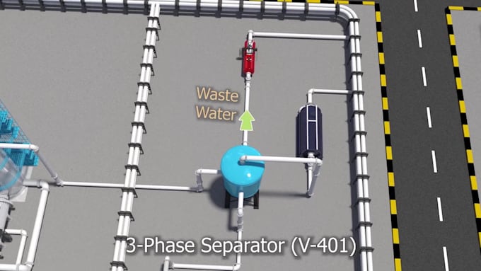 Do 3d industrial animation chemical engineering plant styrene ...