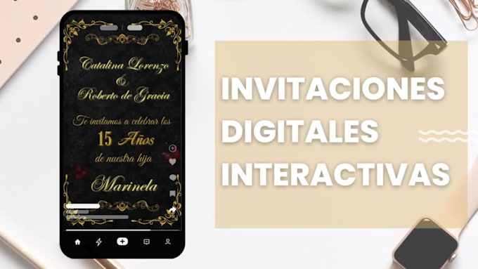 invitaciones interactivas para cumpleaños, bodas, 15 años, infantil