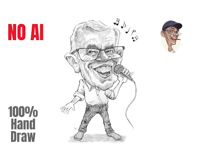 draw a pencil custom caricature from photo