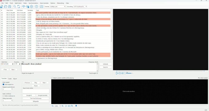 create or sync subtitles in portuguese or english srt files