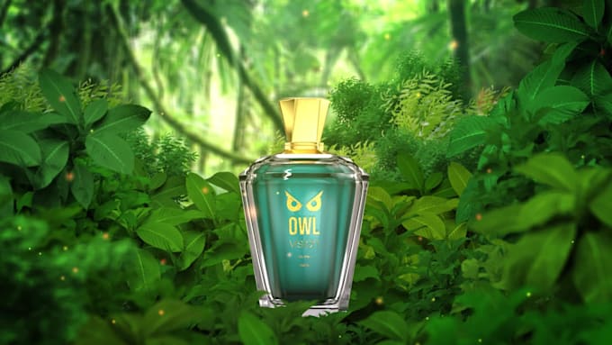 make 3d products perfume and logo 3d any