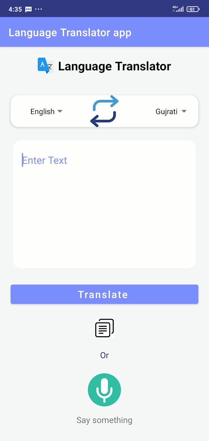develop language translator android application and website