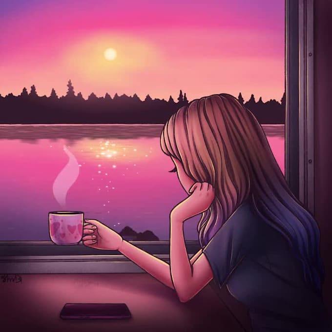 Create custom anime lofiloop animation, lofi animation, loop animation