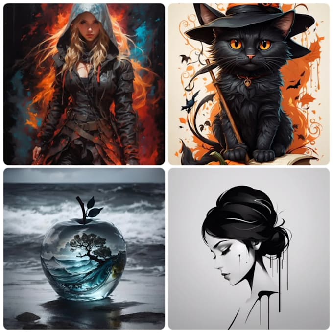create ai art generated by using midjourney and blue willow