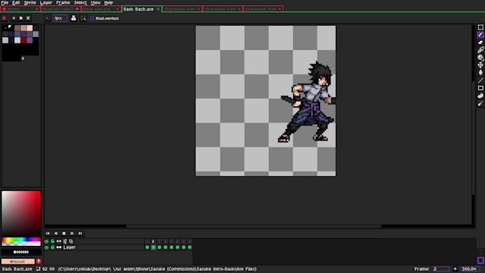 do pixel art sprite sheets in jus style