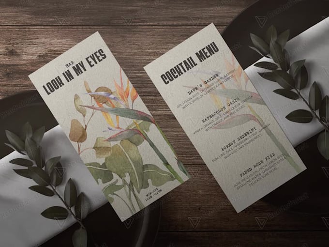 create a menu for a bar or cafe