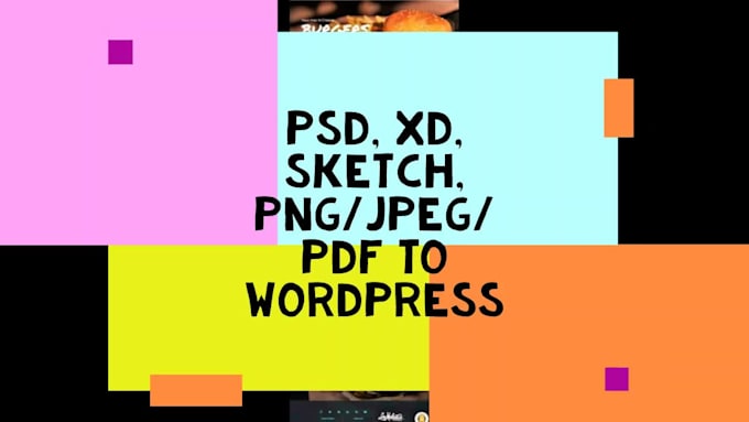 convert PSD, sketch, xd, PDF design to wordpress using elementor pro