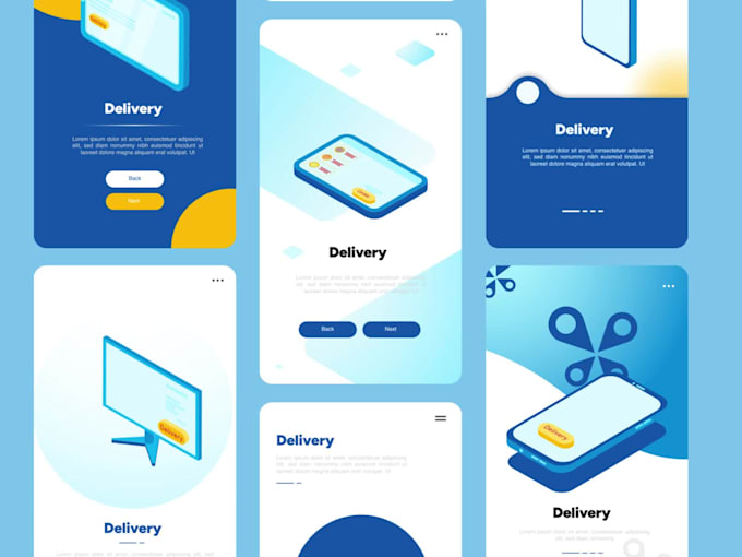 design flat or abstract illustration style for app and web
