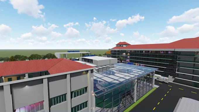 do architectural 3d model and rendering for hospitals