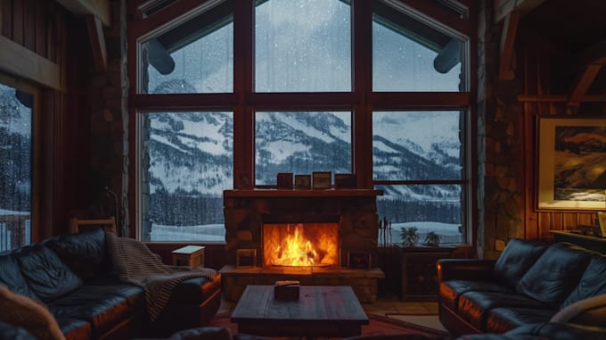 create 4k cozy ambient rain video