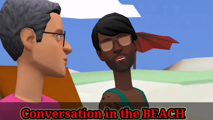 make two people conversation animated video with your script