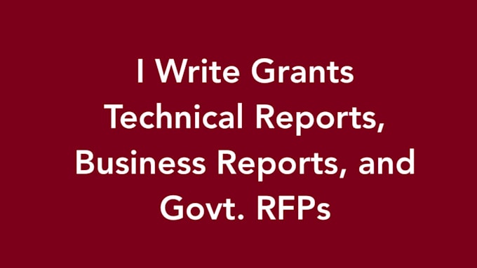 write grant proposal and government rfp