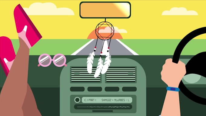 make 2d animated loop videos using flat illustration