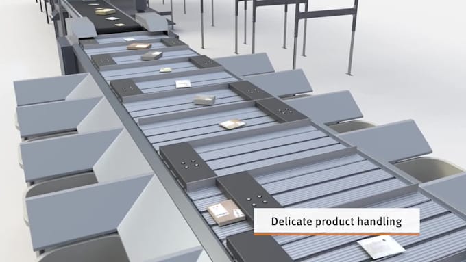 Do 3d industrial process animation packaging line palletizing system ...