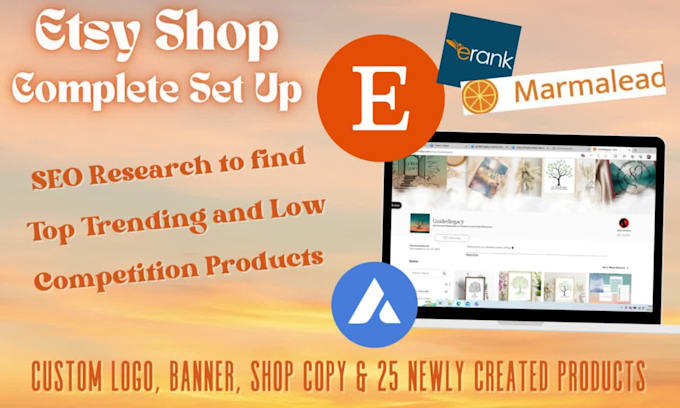 build you a niche focused SEO optimized etsy shop
