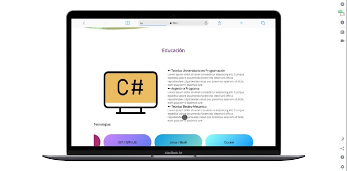 make your web page in html and css
