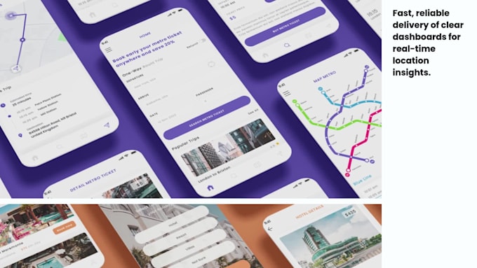 design a map navigation app and geolocation dashboard UI UX