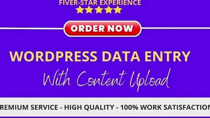 do wordpress data entry and content upload