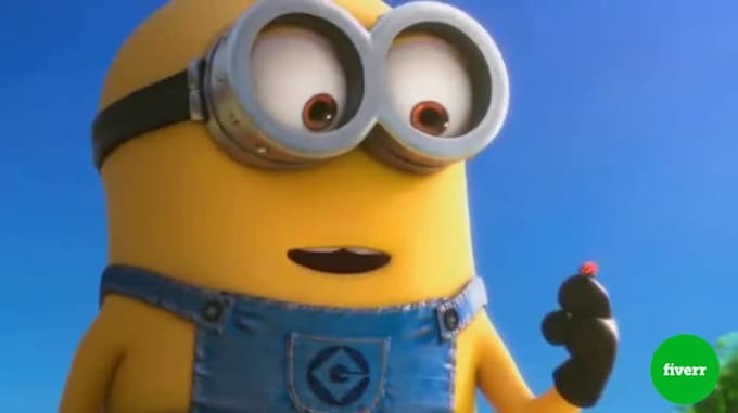 add logo and text in animated minion video