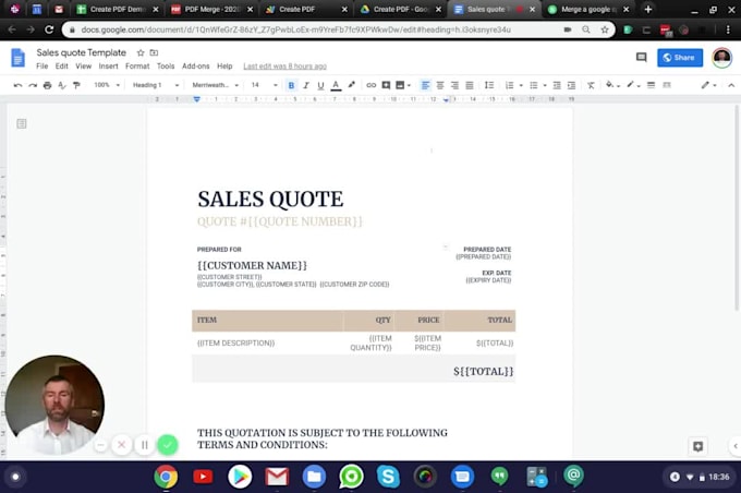 Setup a script to mail merge from google spreadsheet to a pdf or gdoc by andrewrobert949 fiverr