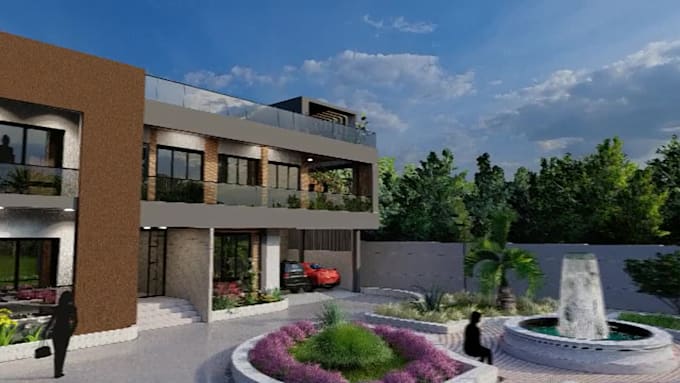 design sketchup 3d models and exterior lumion rendering