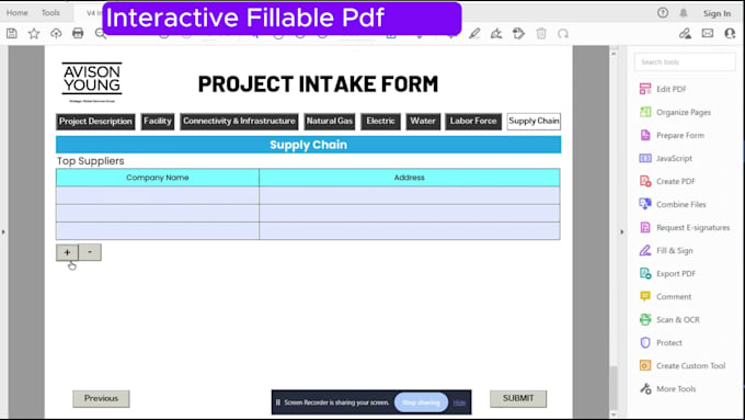 create fillable PDF forms, advanced digital form with calculation and javascript