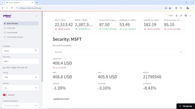 build your custom python dashboard or app with streamlit