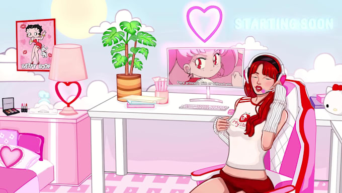 draw custom starting soon, offline ,brb screens for twitch